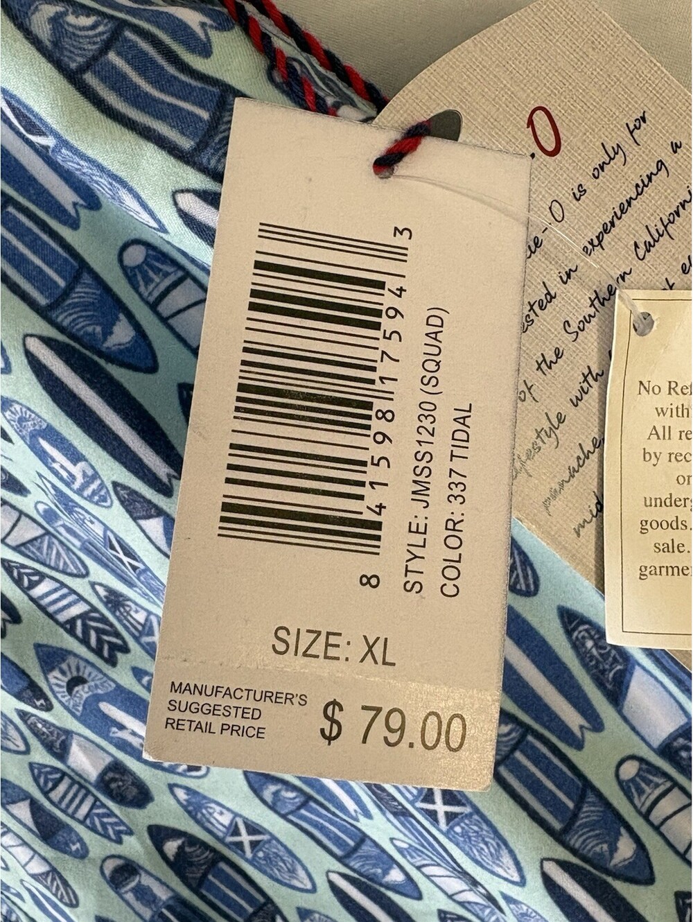 Johnnie-O Board Shorts Mens XL NWT Surfboard Print Swim Trunks West Coast Prep - Picture 7 of 9